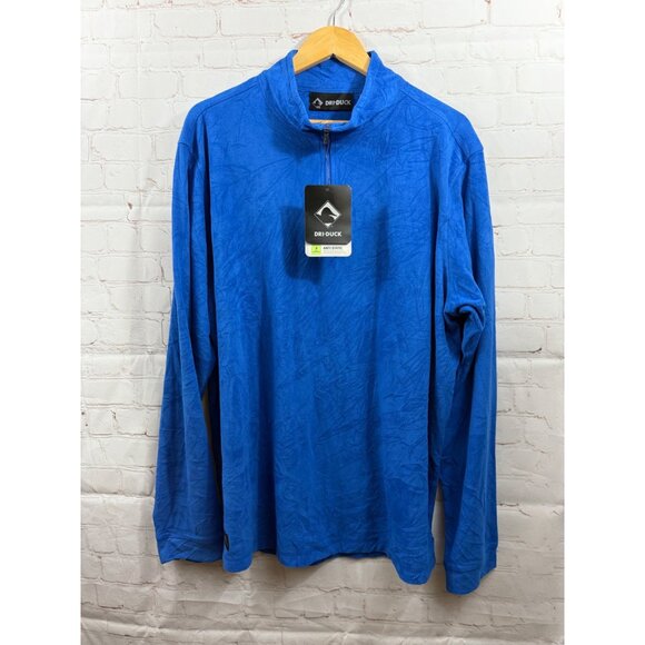 Dri Duck Pulse Fleece Shirt Mens Size XL 1/4 Zip Pullover Blue NWT - Picture 1 of 9